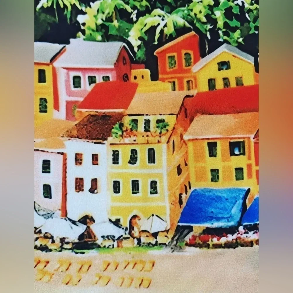 Portofino Riviera Tropical Pattern Oversized Casual Midi Dress - Picture 13 of 16